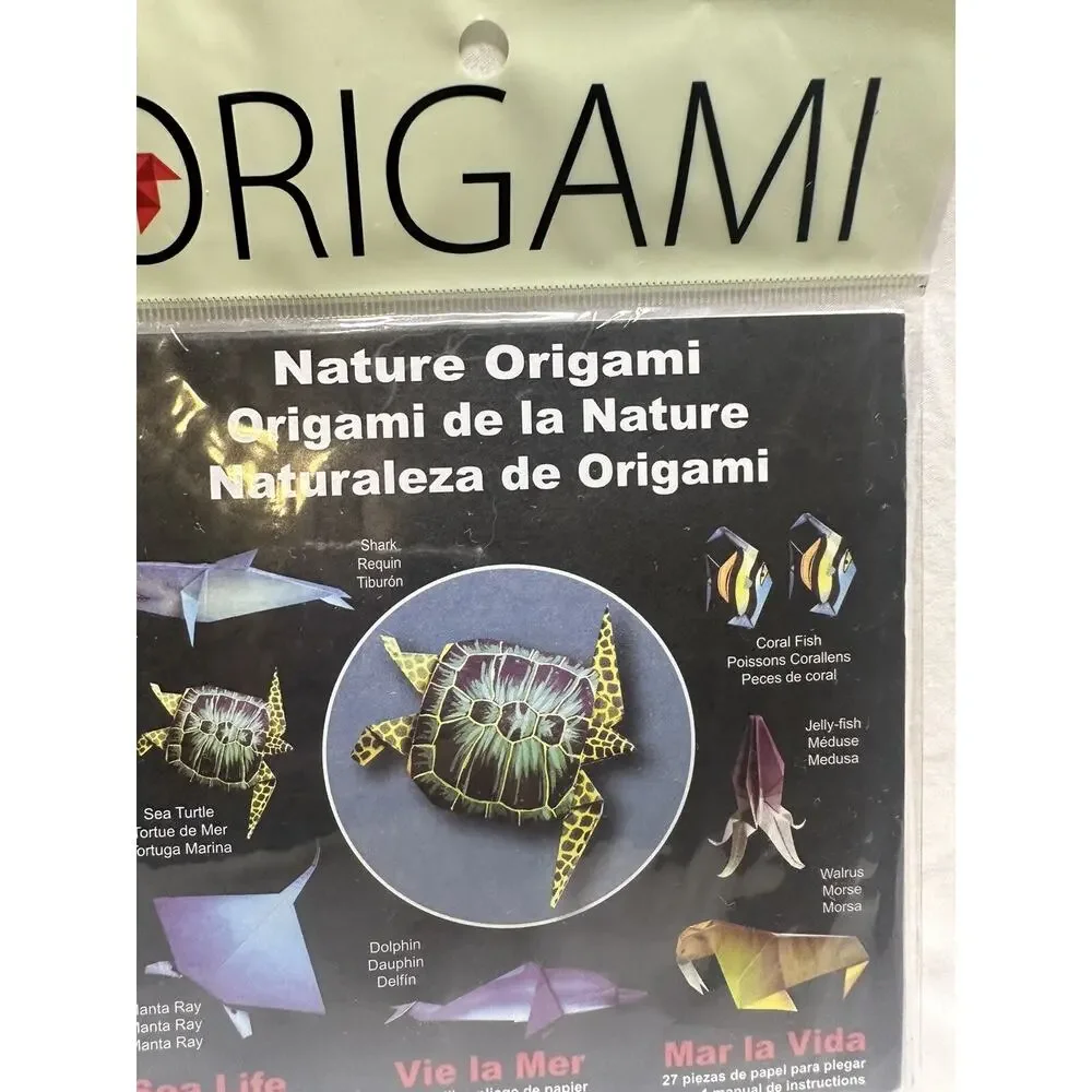 New Nature Origami Sea Life Dolphin Turtle Shark 27 Sheets Instructions Fish